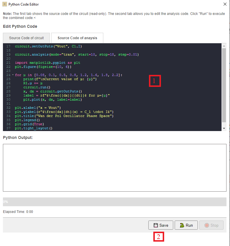Configure analysis types