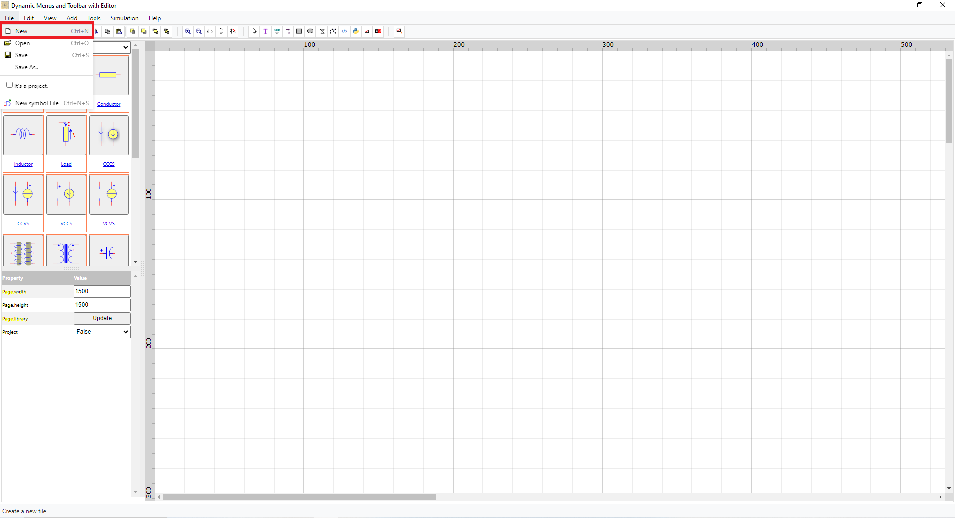 Create a new PyAMS file
